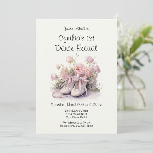第1回エレガントバレエダンスリサイタル招待状 招待状 (スタンド正面)