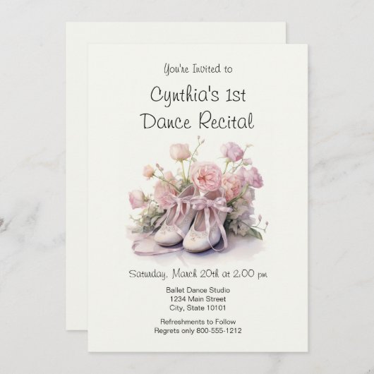 第1回エレガントバレエダンスリサイタル招待状 招待状 (正面/裏面)