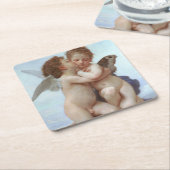 第1回キス、アモールとサイチェ、ブーゲロー スクエアペーパーコースター (アングル)