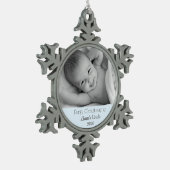 第1回クリスマスおじさん甥パーソナライズされたの写真 スノーフレークピューターオーナメント (左)