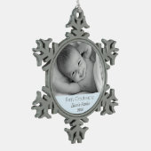 第1回クリスマスおばあさん写真 スノーフレークピューターオーナメント (左)