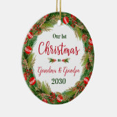 第1回クリスマスおばあちゃんのグランドパ写真 セラミックオーナメント (右)