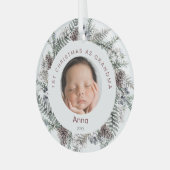 第1回クリスマスおばあちゃんベビーの紅葉 ガラスオーナメント (正面左)