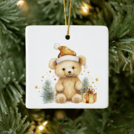 第1回クリスマスお洒落かわいいテディベアカスタマイズ セラミックオーナメント