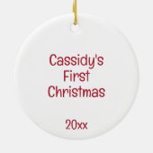 第1回クリスマスお洒落かわいいバカスタマイズニー セラミックオーナメント (裏面)