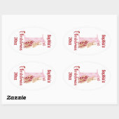 第1回クリスマスかわいいバニーベビーガール第1位 楕円形シール (シート)