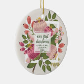 第1回クリスマスのボホさんパーソナライズされた花模様 セラミックオーナメント (右)