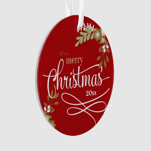 第1回クリスマスは祖父母としてカスタムオーナメント オーナメント (正面)