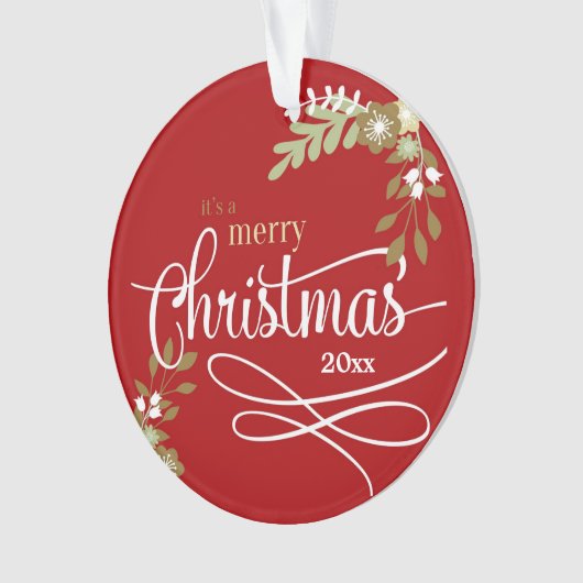 第1回クリスマスは祖父母としてカスタムオーナメント オーナメント (正面)