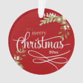 第1回クリスマスは祖父母としてカスタムオーナメント オーナメント (正面)