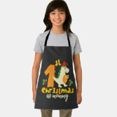 第1回クリスマスをモミークリスマスとして可愛い恐竜 エプロン (インサイチュ)
