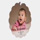 第1回クリスマスを祖父母としてベビー写真 オーナメントカード (右)