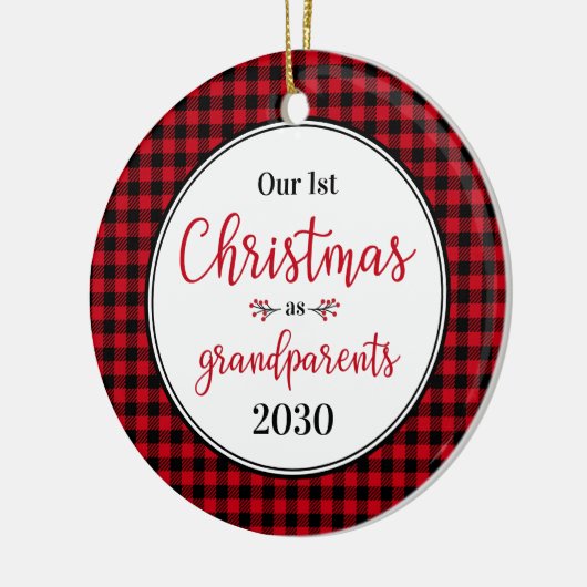 第1回クリスマスを祖父母として写真 セラミックオーナメント (左)