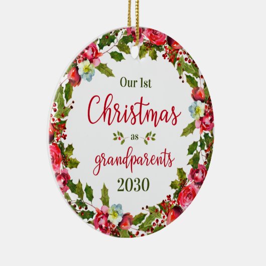 第1回クリスマスを祖父母として写真 セラミックオーナメント (右)