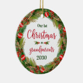第1回クリスマスを祖父母として写真 セラミックオーナメント (右)