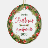 第1回クリスマスを祖父母として写真 セラミックオーナメント (左)