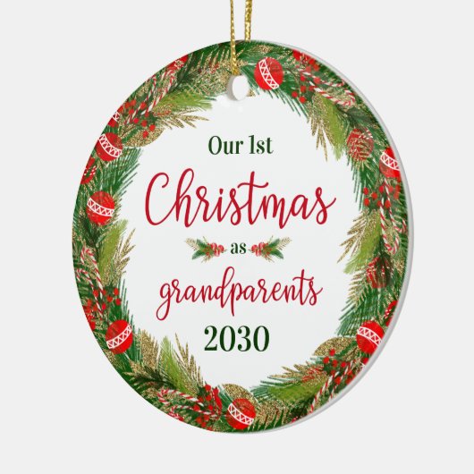 第1回クリスマスを祖父母として写真 セラミックオーナメント (左)