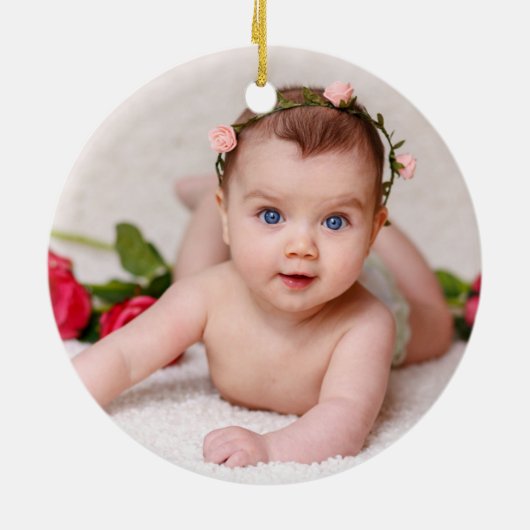 第1回クリスマスを祖父母として写真 セラミックオーナメント (裏面)