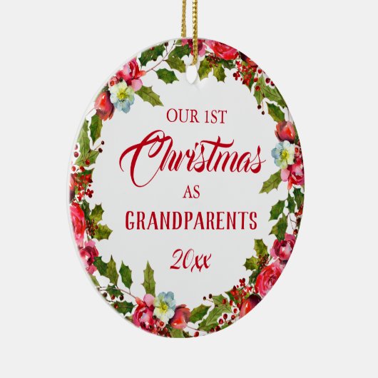 第1回クリスマスを祖父母として写真 セラミックオーナメント (右)