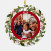 第1回クリスマスを祖父母として2 – フォトリース セラミックオーナメント (裏面)