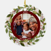 第1回クリスマスを祖父母として2 – フォトリース セラミックオーナメント (裏面)