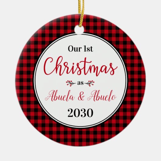 第1回クリスマスアブエラAbuelo写真 セラミックオーナメント (正面)