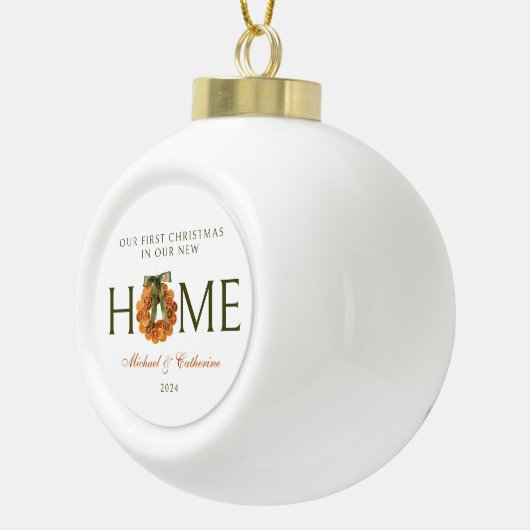 第1回クリスマスインニューホームオレンジリース セラミックボールオーナメント (右)