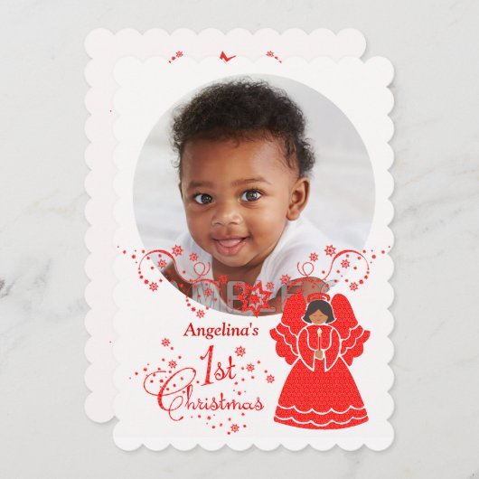 第1回クリスマスエンジェルforエスニックベビーガールカスタム シーズンカード (正面/裏面)