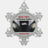 第1回クリスマスゲイ結婚 スノーフレークピューターオーナメント (正面)