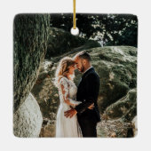 第1回クリスマスシンプルの緑の結晶の写真 セラミックオーナメント (裏面)