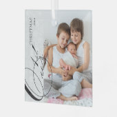 第1回クリスマススクリプト縦写真スノーフレーク ガラスオーナメント (正面左)