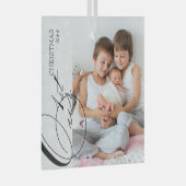 第1回クリスマススクリプト縦写真スノーフレーク ガラスオーナメント (正面右)