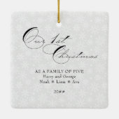 第1回クリスマススクリプト縦写真スノーフレーク セラミックオーナメント (裏面)