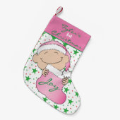 第1回クリスマスストッキング/ピンク スモールクリスマスストッキング (正面 (吊り時))