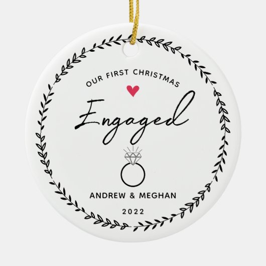 第1回クリスマスセラ婚約したミックオーナメント セラミックオーナメント (正面)