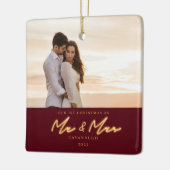 第1回クリスマスネオン結婚したレタリングフォトセラミックス セラミックオーナメント (左)