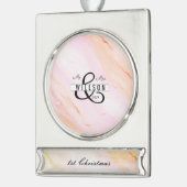 第1回クリスマスバナーピンク色 シルバープレートバナーオーナメント (左)