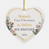 第1回クリスマスビッグブラザーラブ金ゴールドフレーム写真 セラミックオーナメント (裏面)