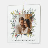 第1回クリスマスフォト今シーズン結婚した セラミックオーナメント (左)