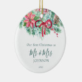 第1回クリスマスフォト新着のベリーと緑 セラミックオーナメント (右)