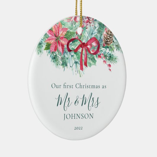 第1回クリスマスフォト新着のベリーと緑 セラミックオーナメント (右)