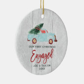 第1回クリスマスフ婚約したァンパーソナライズされたトラック セラミックオーナメント (右)