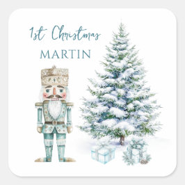 第1回クリスマスブルーナツクラッカー雪の木 スクエアシール