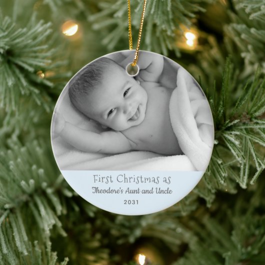 第1回クリスマスプレゼント甥から新しい叔母と叔父 セラミックオーナメント (ツリー)
