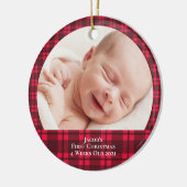 第1回クリスマスプレドの生まれたばかりのベビー写真 セラミックオーナメント (左)