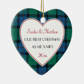 第1回クリスマスプレ結婚したイドのギフトハート セラミックオーナメント (右)