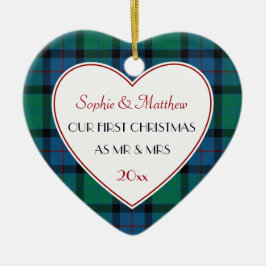 第1回クリスマスプレ結婚したイドのギフトハート セラミックオーナメント