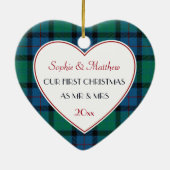 第1回クリスマスプレ結婚したイドのギフトハート セラミックオーナメント (裏面)