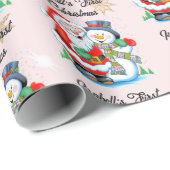 第1回クリスマスベビーガールの名前サンタクロース ラッピングペーパー (ロールコーナー)