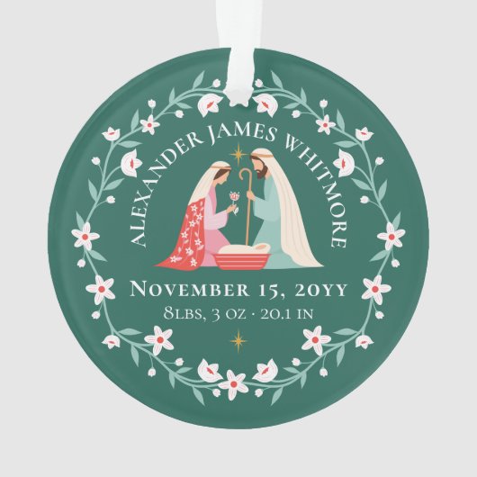 第1回クリスマスベビー誕生宗教出生写真 オーナメント (裏面)